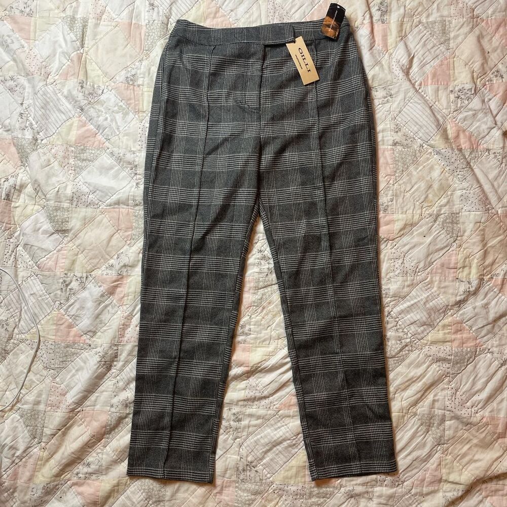 gilli south moon under grey and black grunge plaid dress pants nwt size medium